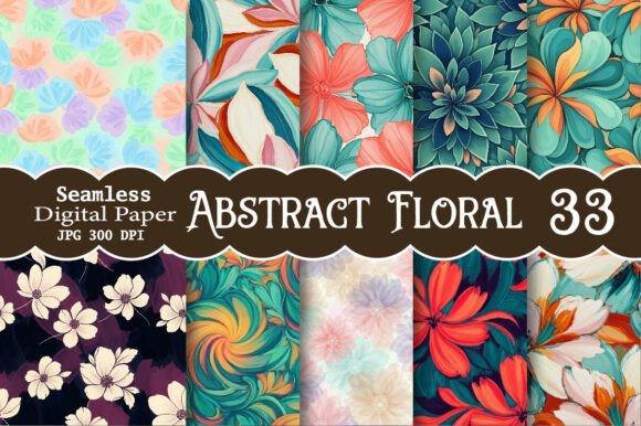 Abstract Floral Digital Paper: A Creative Design Asset