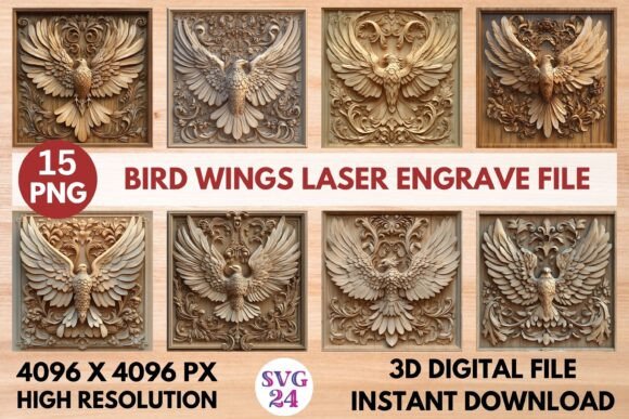 Bird Wings Laser Engrave File for Stunning Creations