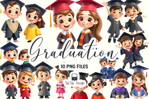 Celebrate Milestones with Adorable 3D Graduation Kid Clipart