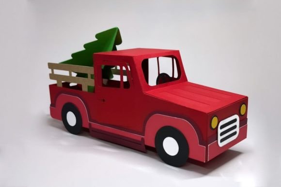Christmas Truck SVG Template for Festive Crafting Projects