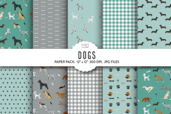 Cute Dogs Digital Paper Pack: Your Creative Asset
