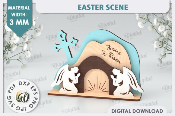Elegant Easter Scene Laser Cut Designs for Meaningful Decor