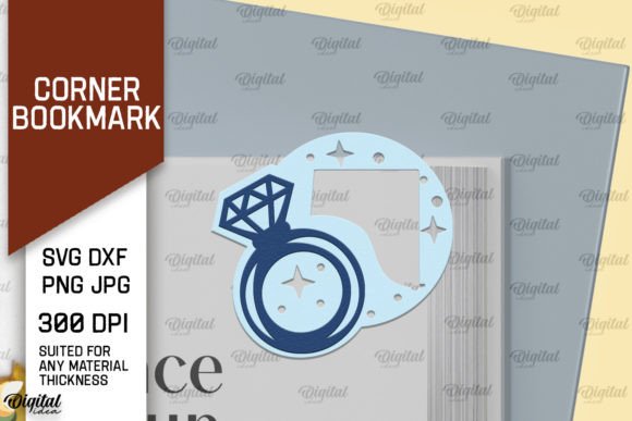 Elegant Ring Corner Bookmark Paper Cut Design