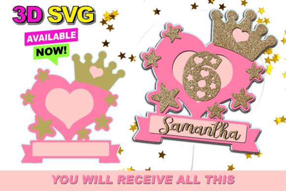 Enchanting Princess Cake Topper SVGs for Magical Creations