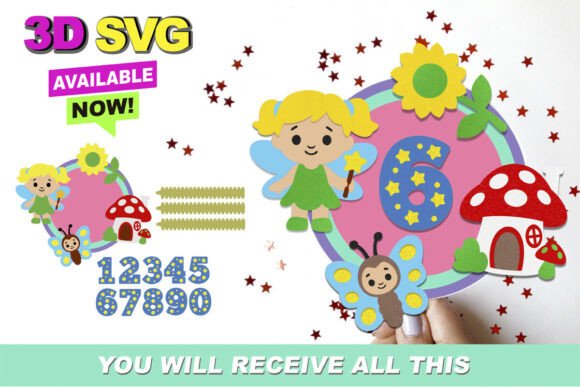 Fairy Shaker Cake Topper SVG: Enchanting 3D Designs
