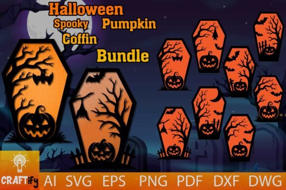 Halloween Spooky Pumpkin Coffin SVG Bundle