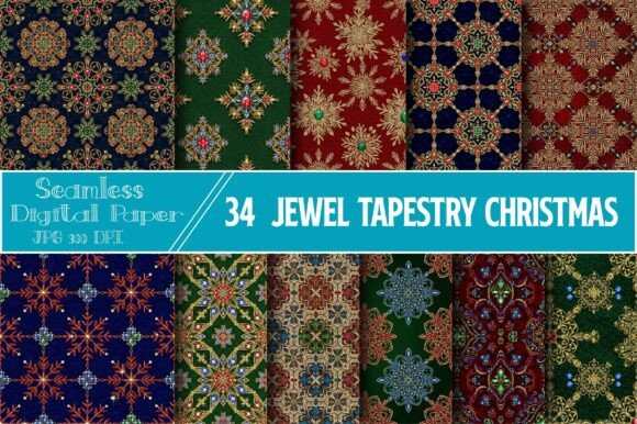 Jewel Tapestry Christmas Papers: Enchanting Designs