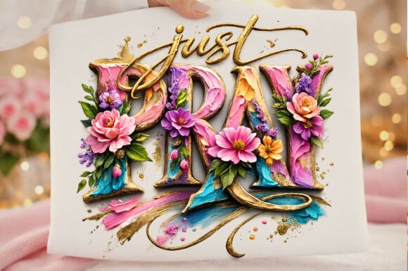 Just Pray Floral Typography: Faith-Based Design Inspiration
