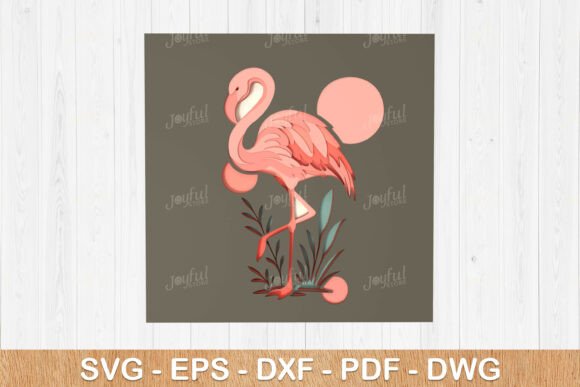 Layered Flamingo Sunset SVG Art: Tropical Design Magic