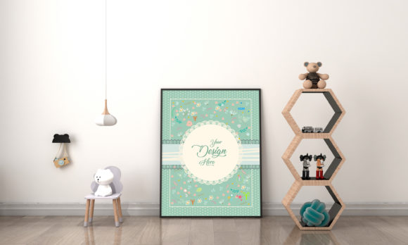 Modern Minimalist Kids Room Design & Mockup