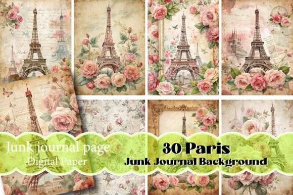 Paris Junk Journal Background: A Creative Digital Asset