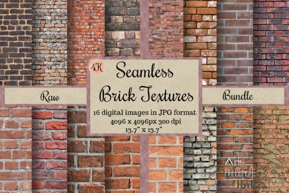Seamless Raw Brick Textures: Rustic Wall Design Assets