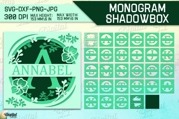 Shadow Box Alphabet Paper Cut SVG Bundle