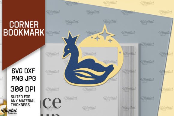 Swan Corner Bookmark Paper Cut: Elegant Digital Design