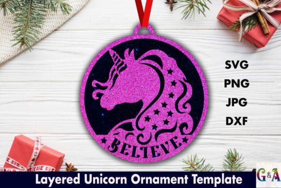 Unicorn Christmas Ornament SVG: A Magical Crafting Template